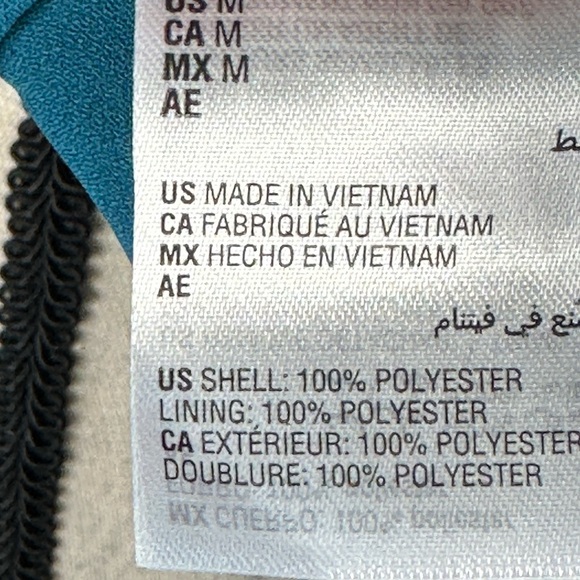 INC Long Sleeve Collared Tie Neck Chain Detail Blouse - Blue Green - size Medium - Picture 7 of 9